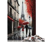 1000Pieces Jigsaw Paris France Red Square Puzzles for Adults & Wooden Puzzles Home Decoration Puzzle 1000pcs (75x50cm)