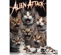 1000Pieces Jigsaw Six Cat Funny Square Puzzles for Adults & Paper Puzzles Home Decoration Puzzle 38x26cm/1000pcs