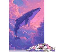 1000Pieces Jigsaw Whale Flying on Sky Retro Square Puzzles for Adults & Paper Puzzles Home Decoration Puzzle 38x26cm/1000pcs