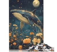 1000Pieces Jigsaw Whale in The Night Sky Square Puzzles for Adults & Wooden Puzzles Home Decoration Puzzle 1000pcs (75x50cm)