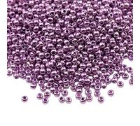 1000Pieces Metallic Light Purple Glass Seed Beads for Bracelet Making 2MM Metallic Spacers Seed Beads for Craft,Earring/Necklace Beading