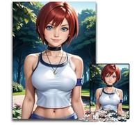1000Pieces Puzzle Gifts Anime Girl with Red Hair Puzzles for Adults Brain Challenge Game for Teenagers Family Interaction 1000 PCS(75x50cm)