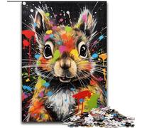 1000Pieces Puzzle Gifts Graffiti Painting Squirrel 1000Piece Jigsaw Puzzles for Adults for Home Decor, Family Fun, Ages 14+ (Size 26x38 cm)