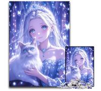 1000Pieces Puzzles for Adults Anime Princess Turkish Angora Cat Wooden Jigsaw Puzzles for Adults Creative Family Game Home Decor for Teenagers 1000 PCS(38x26cm)
