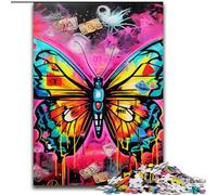 1000Pieces Puzzles for Adults Butterfly Art Graffiti Puzzle 1000Pieces Jigsaw Challenging & Entertaining, Family Activity (Size 50x75 cm)
