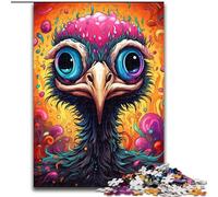 1000Pieces Puzzles for Adults Colorful Art Ostrich Jigsaw Puzzles Family Activity Game for Teenagers, Challenging Brain Teaser (Size 26x38 cm)