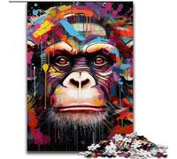 1000Pieces Puzzles for Adults Monkey Graffiti Puzzle 1000Pieces Jigsaw Challenging & Entertaining, Family Activity (Size 50x75 cm)