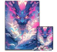 1000Pieces Puzzles for Adults Neon Dragon Colorful Anime Wooden Jigsaw Puzzles for Adults Creative Family Game Home Decor for Teenagers 1000 PCS(38x26cm)