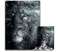 1000Pieces Puzzles for Adults White Lion Snow Blue Eyes Challenging Puzzles for TeenagerFamilies Perfect DIY DecorBrainTeasing Challenge 1000 PCS(75x50cm)