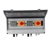 1000V 2 In 2 Out PV Combiner Box, IP65 Waterproof Solar Photovoltaic Junction Enclosure, with Over-Voltage and Over-Load Protection for Residential Rooftop PV Systems
