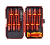 1000V Insulated 13 Piece Screwdriver Kit for Electrical Maintenance Magnetic Tips Ergonomic Handle and Voltage Tester