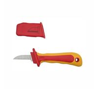 1000V Insulated Electrician Knife with Copper Alloy Blade, Cable Stripping Tool for Power and Communication Wires, VED Non-Slip Handle, Straight Blade