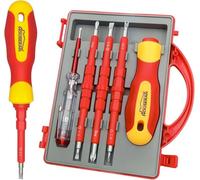 1000V Insulated Electrician Multitools Set, 5-in-1 Professional Electrician Screwdriver Set Insulation Handle S2 Steel Magnetic Phillips Slotted Torx Tips