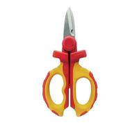1000V Insulated Electrician Scissors, Electrician Scissors with Micro-Served Blades and Wire Stripping Recess.