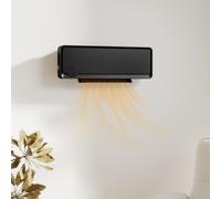 1000W/2000W Wall Downflow Heater 10-49°C Temperature w/ Timer, Black HOMCOM Black One Size