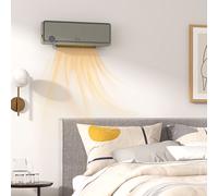 HOMCOM 1000W/2000W Wall Downflow Heater 10-49C Temperature w/ Timer Remote