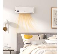 HOMCOM 1000W/2000W Wall Downflow Heater 10-49C Temperature w/ Timer Remote