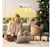 HOMCOM Wall Mounted Downflow Ceramic Heater with 12 Hour Timer, Remote, Overheat Protection for Home and Office, 1000W/2000W, White