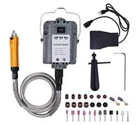 1000W 30000RPM Electric Flex Shaft Rotary Tool Foot Pedal Control Flex Shaft Hanging Grinder Carver Can Forward-Reverse Rotation, Multi-Function Kit with Accessories for Carve-Buffing DIY Craft Work