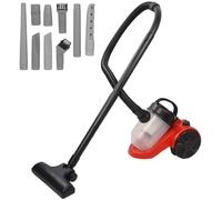 1000W Bagless Cylinder Vacuum Cleaner - Lightweight & Compact, Powerful Suction, HEPA Filter, 2L Capacity, 2.5m Cord, Low Noise - Black & Red