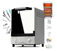 1000W Double-Layer High Temperature Steriliser for Nail Tools, 100-250℃ Temperature + 30 Minutes Timing, 12L Dry Heat Sterilizer for Medical, Dental, Tattoo, Manicure Salon, Nail Salon Equipment