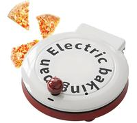1000W Electric Baking Pan, Electric Pizza Maker, 8 Inch / 23cm, Double-sided Heating, Non-stick Coating, 180° Opening and Closing, for Making Pizza, Fried Rice, and Frying Steak Ceramic