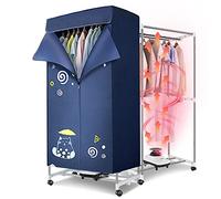 1000W Electric Clothes Dryer with Automatic Timer, Heated Clothes Airer with Warm Air Drying Wardrobe, 15kg Large Capacity Suitable, Low Energy, Stainless Steel, for Home, Apartment (Color : A)