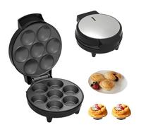 1000W Electric Cupcake Machine, Mini Pie and Quiche Maker, Double-sided Heating with Led Lamp and Non-slip Feet for Baking, Snacks Desserts