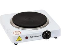 1000W Electric Single Hot Plate - Compact Hob for Cooking - Thermostat Control, Anti-Slip, Easy Clean - White Portable Cooker for Home, Caravan & Camping