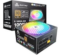 1000W Fully Modular Power Supply, 80+ Gold Certified with 12V-2x6 Cable, ATX 3.1 and PCIe 5.1 Compliant, 140mm Low Noise RGB Smart Fan, Capacitors