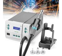 1000W Hot Air Rework Station, with Adjustable 100℃~500℃ Heat Gun, 250cm/s Digital Display Station Solder Iron Station Welding Tool Kit, with 3pcs Nozzles, Brushless DC Vortex Blower, for Electronics