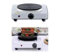 1000W Single Hot Plate Portable Electric Hob | Table Top Cooking Burner with Adjustable Thermostat, Cast Iron Plate, Non-Slip Feet & Indicator Light for Home, Camping & Caravan Use