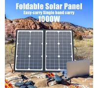 1000W Solar Panel Kit Complete Camping Foldable Solar Power Station Portable Generator Charger 18V for Car Boat Caravan Camp Solar panel