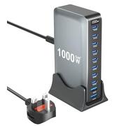 1000W USB C Charger Block GaN 10-Port Charging Station 140W 100W PD PPS Port for Multiple Devices Compatible with MacBook Pro/Air, iPhone 17 16 Pro, Galaxy S25 S24,Laptops,Tablets,Phones