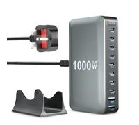 1000W USB-C Charger, GaN4 10-Port Desktop Charging Station, 140W Fast PD Charger with Multiple Charging Support, PPS Compatible with MacBook Pro/Air, iPhone Series, Galaxy Series, etc.