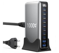 1000W USBC Charger Multiple, 10 Port GaN USBC Charging Station with 140W and 100W Output Port for MacBook Pro/Air, Lenovo, HP, Laptop, USB Desktop Fast Charger for iPhone, Samsung, Google Pixel