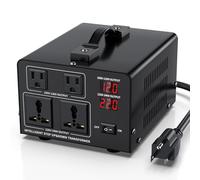 1000W Voltage Converter Transformer Step Up 110V/120V to220V/240V or Step Down 220V to 110V AC Power Converte, Circuit Breaker Protection, 2 US sockets, 2 Universal sockets, LCD Display