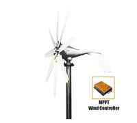 1000w Wind Generator 48V 24V 12V Windmill HorizontaWind Generat Kit Free Energy Altern With MPPT Controller For Home Use(With MPPT controller,8 BLADES_24V_1000W)