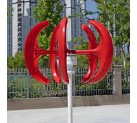 1000W Wind Turbine Generator, Horizontal Axis Wind Power System, 12V/24V Output, Small Wind Turbine, Low Starting Wind Speed, Off-Grid and Residential Use (Red)