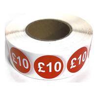 1000x 25 mm red Price self Adhesive Stickers Sticky Labels for Retail Display. (£10)