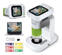 1000X Digital Microscope for Kids, 3 in1 Portable Handheld Microscope With 2.4“ HD Screen & SD Card for Photo/Vedio, Stem Educational Science Kit Toys for 3-12 Age Years Old Children