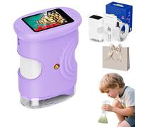 1000X Handheld Digital Microscope for Kids, Upgrade 200 Pocket Microscope for Kids 3-12, 4K 2MP 2.0" IPS Screen with 8 LED Lights, Rechargeable & PC Compatible for Boys Girls Adults (D)