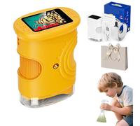 1000X Handheld Digital Microscope for Kids, Upgrade 200 Pocket Microscope for Kids 3-12, 4K 2MP 2.0" IPS Screen with 8 LED Lights, Rechargeable & PC Compatible for Boys Girls Adults (A)