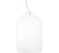 1000x Quality White Strung Price Ticket Tags Labels Retail Clothing Gift Tags (32x22mm(E-23))