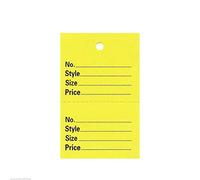 1000x UNSTRUNG Perforated Clothes/ Garment Reference Stock Ticket/ Tags/ Labels (Yellow)