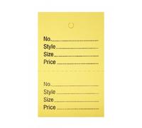 1000x UNSTRUNG Yellow Perforated Clothes/Garment Reference Stock Ticket/Tags/Labels P