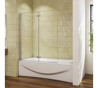 1000X1400mm Sline Sanitary Over Bath Shower Screen Pivot Hinged 2 Fold Folding Shower Bath Screen Reversible Glass Panel