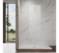 (1000x1900mm) ELEGANT Gold Walk-In Wet Room Shower Screen 8mm Easy Clean Toughened Glass Panel for Modern Bathroom