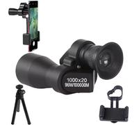 1000x20 Mini Pocket Binoculars with Smartphone Clip, Compact Monocular Telescope Set, Portable Handheld for Adults Stargazing Camping Hiking Travel (C)