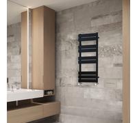 (1000x450mm) NRG Flat Panel Heated Towel Rail Bathroom Rad Radiator Black